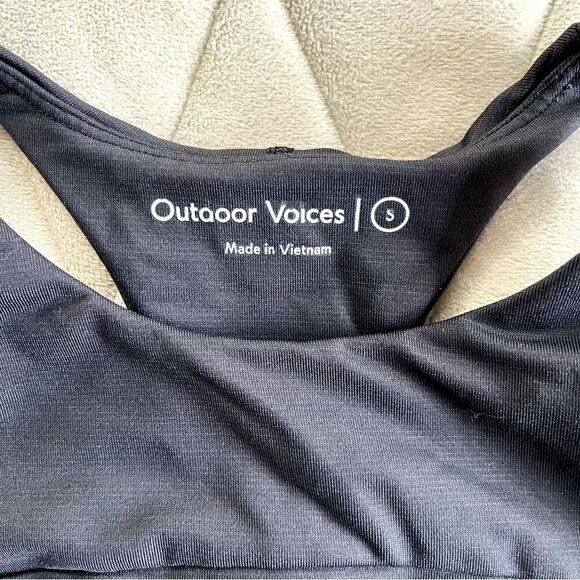 Outdoor Voices TechSweat Crop Top Move Free Crop Top Size Small Black - Picture 4 of 11